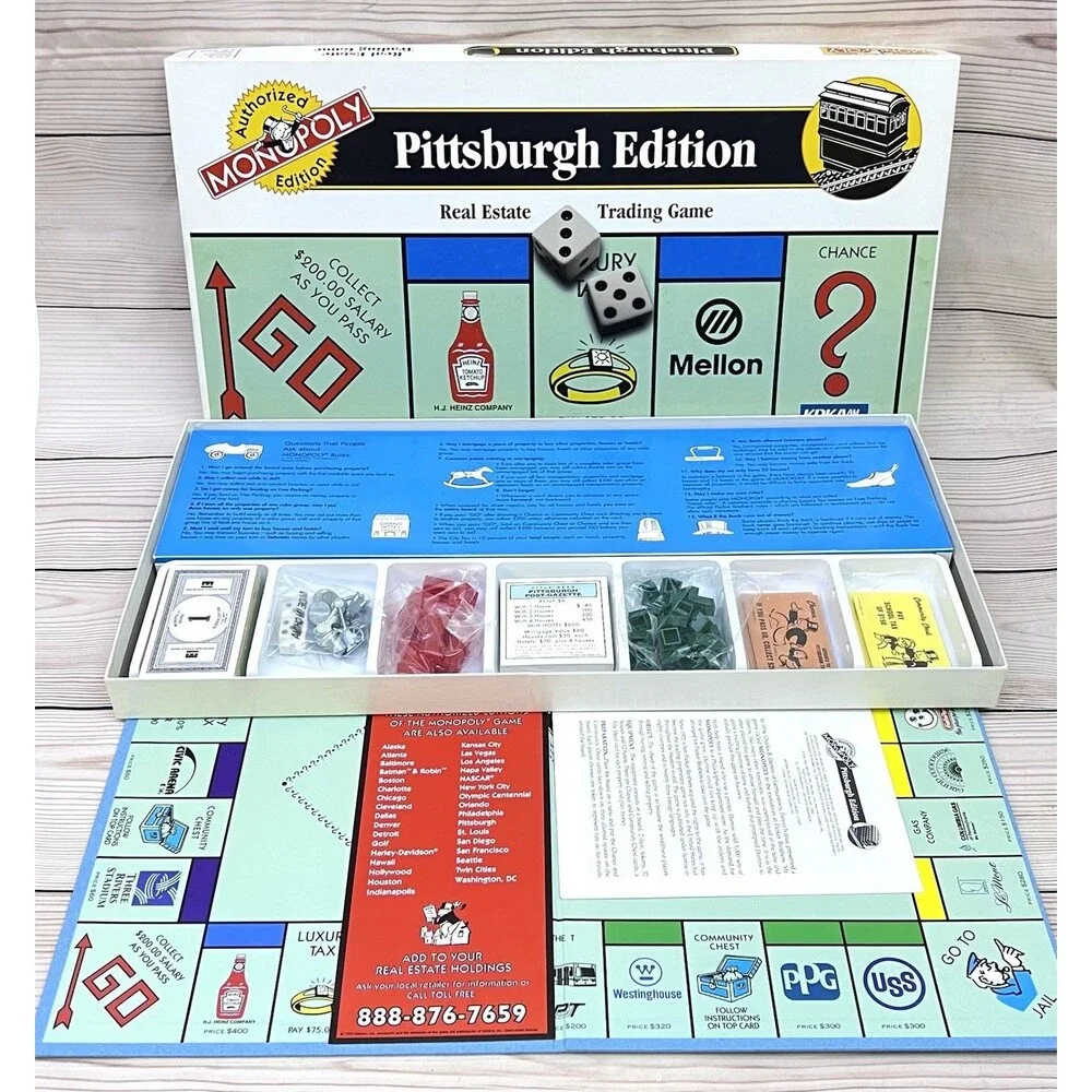 VTG Monopoly Pittsburgh PA Edition Board Game 1996 USAopoly by Hasbro New/Opened